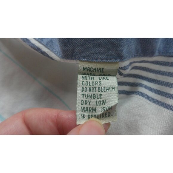 Steeplechase Shirt Men's L Blue White Striped Button-Down Causal *Read Preppy - Picture 12 of 14